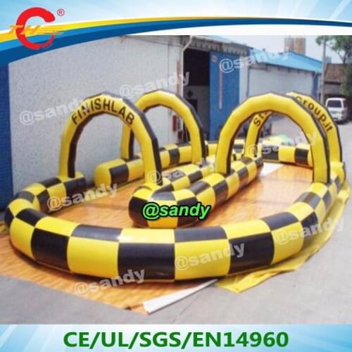 Free air ship to door,outdoor toys blow up zorb ball inflatable air track,bumper car race track inflatable go kart racing track