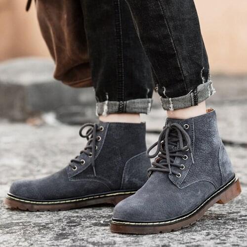 Brand comfortable boots with High high altos official 2020 leather size man sneaker casual for shoe black thick sole spring big