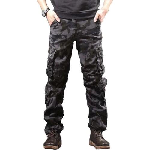 Military Camouflage Pants Mens Cargo Pants Casual Camo Multi Pockets Tactical Pants Baggy Joggers Pantalon Homme Plus Size 42