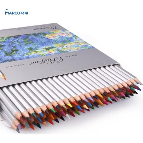 Marco Raffine 72colors Drawing Color Pencil Fine Art Non-toxic Lapis De Cor Professional Sketch Colored Pencils School Supplies