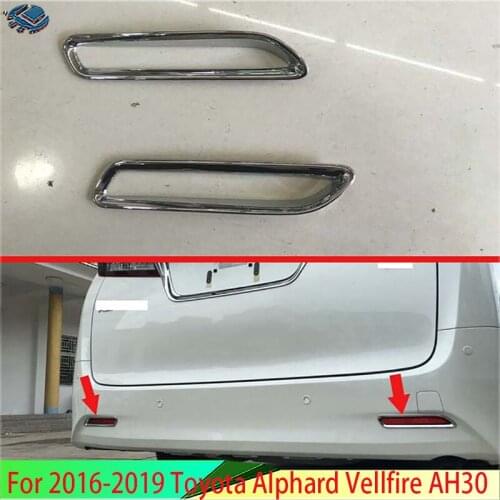 For 2016-2019 Toyota Alphard AH30W Car Accessories ABS Chrome Rear Reflector Fog Light Lamp Cover Trim