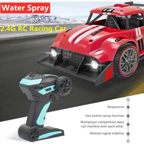 Electric 2.4G Spray Drift Stunt RC Racing Cars Off Road 4WD Remote Control Car Toy Alloy Spray Light Vehical Child Boy Toys Gift
