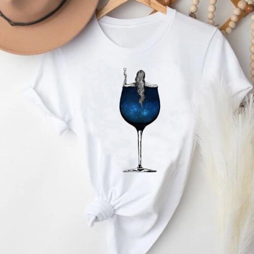 T-shirts for Women Wine Funny Cute Fashion Short Sleeve Spring Summer Clothes Graphic Tshirt Top Lady Print Female Tee T-Shirt