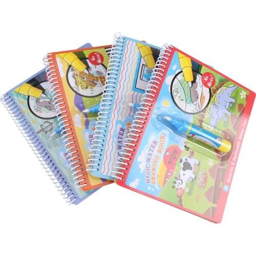 Coloring Book Reusable Magic Water Painting Book With Pen Kids Doodle Painting Board Education Learning Toys for Children