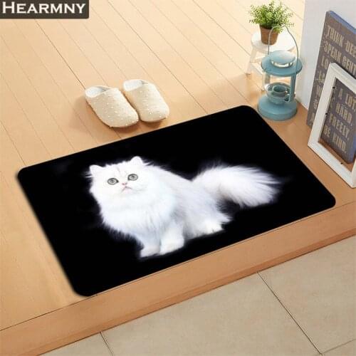 Custom Beautiful Persian Cat Doormat Floor/Bath/Kitchen/Beach Mat Flannel Sponge Fabric 3D Printed Shaggy Decoration For Bedroom