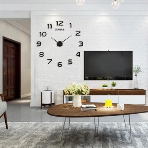 Creative Minimalist Large-Size Digital Wall Clock Ark Force 3D Wall Clock European Living Room Wall Sticker Watch DIY Wall Clock