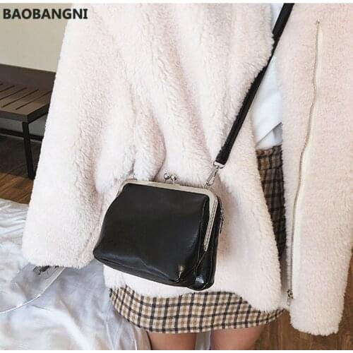 PU Women Small Shoulder Bag Designer Clip Clutch Retro Mini Ladies Purse and Handbags Crossbody bags Soft leather