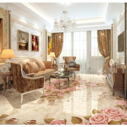 Marble pattern 3D floor 3D PVC Floor Sticker Printing Waterproof Wallpaper Mural Decorations