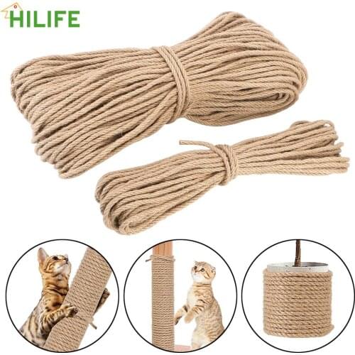 20M/50M/100M Natural Sisal Rope Twine DIY Scratching Post Toy Desk Legs Binding Rope Cat Climbing Frame For Cat Sharpen Claw