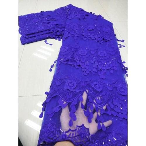 Nigerian Lace Fabric 2020 High Quality Lace Fashion Embroidery Tull Net Lace With Sequins Latest African French Fabrics 5yards