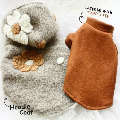Free Shipping Handmade Luxury Fleece Fabric Twin Sets Hoodie Jacket Thicken Base Shirt Warm Dog Clothes Pet Coat Cats Winter