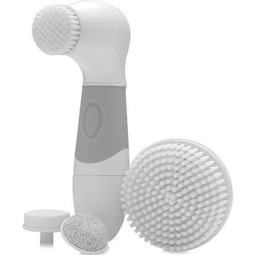 Exfoliating Brush for Body - Bath Spa Massager Kit with 4 Attachments Electric Rotating Shower Back Scrubber Cordless & Waterpro