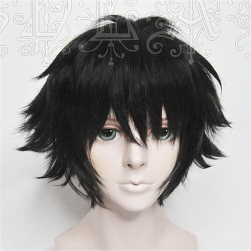 Bungou Stray Dogs Ranpo Edogawa Cosplay Short Wig Anime Cosplay High Temperature Resistance Synthetic Hair +Wig Cap