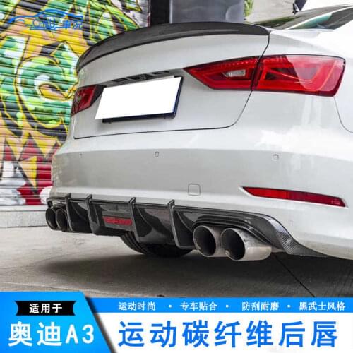 Suitable for Audi 13-20 and Hatchback A3 Modified Carbon Fiber Rear Lip Spoiler S3 Small Surrounded Four Outlet Tail