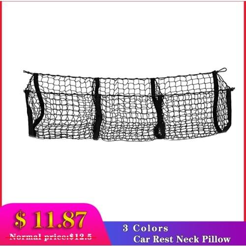 Car Trunk Net Bag Three Grid Luggage Three-Dimensional Net Pocket The cargo storage net fixing and placement of luggage