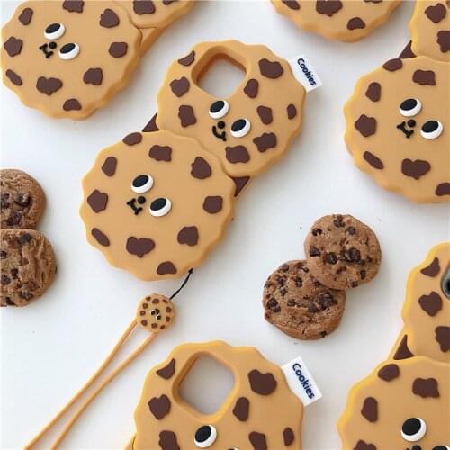 Cartoon Cute Case for Iphone 6 6S 7 8 Plus 11 Pro Max Phone Cover for Iphone X XR XS MAX Case Soft Silicone Chocolate Cookies