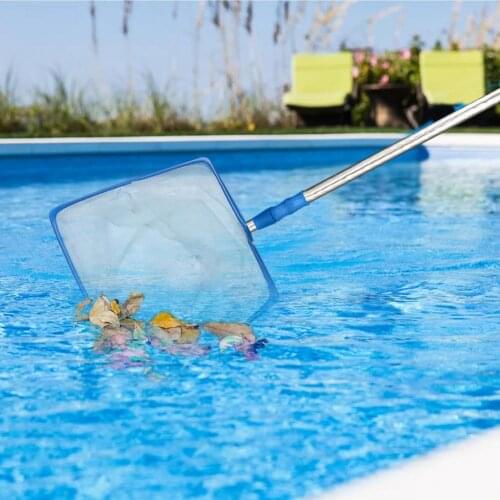 Swimming Pool Skimmer Net with Telescopic Pole Removal Leaf Rake Mesh Pool Ponds Cleaning Debris Tools Accessories
