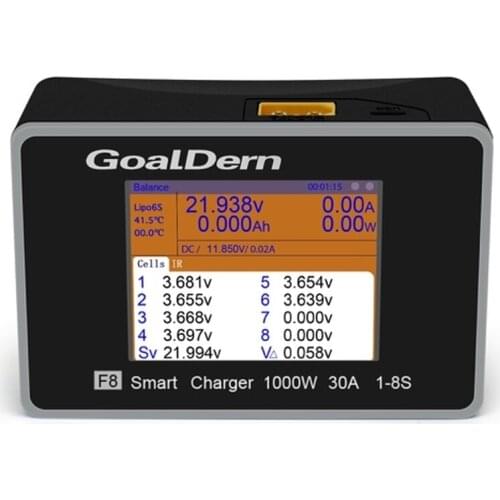 GoalDern F8 1000W 30A Smart Battery Balance Charger Discharger for 8S LiFe Lilon LiPo LiHv NiMh NiCd Pb