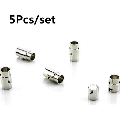 5Pcs/set Magnetic Leather Cord End Cap/ Clasp With Locking Mechanism,Connector For Bracelet Necklace Making 3/4/5/6/7/8mm