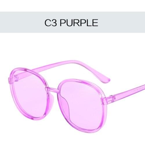 Women Round Sunglasses 2018 Vintage Transparent Color Sun Glasses Female Purple Blue Yellow Pink Sunglass for Womens