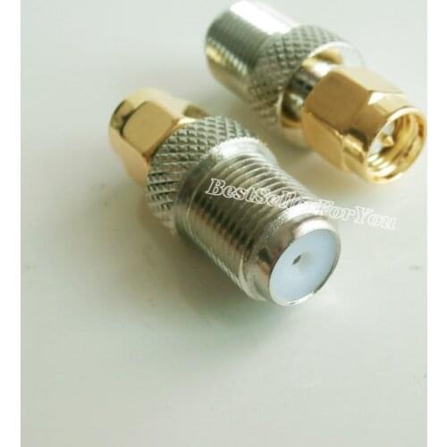 1Pcs F Female Jack To SMA Connector Male Plug Straight RF Coax Coaxial Connector Adapter