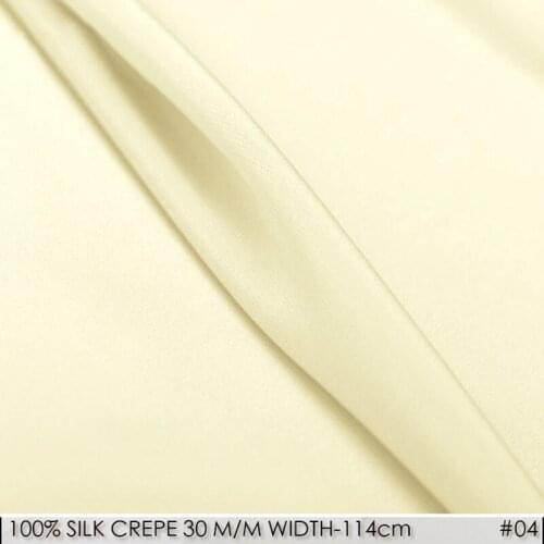 Heavy CREPE DE CHINE SILK Fabric for Dress/114cm width/30mommes/100%Pure Silk Fabric 2017 to DIY Embroidered tie-NO.04 Champagne
