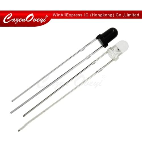 100pcs/lot 50pairs 3mm 940nm LEDs infrared emitter and IR receiver diodes EACH 50PCS In Stock
