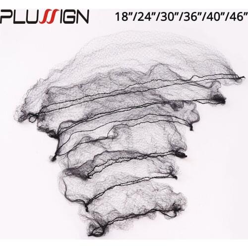 20Inch Hairnets For Short Wigs Black 42Inch For Long Hair Bundles And Wigs Nylon Dance Recital Buns Hair Extension Weaving Cap