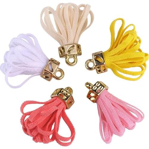 20Pcs 3.5cm Mini Colorful Silky Tassels Charms Pendant Drop Earring Tassels for Jewelry DIY Boho Bracelet Necklace Graft Making