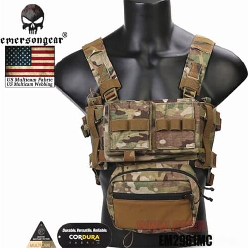 2019 NEW Emersongear Micro Fight Chissis MK3 Chest Rig Airsoft Hunting Vest Ranger Green Military Tactical Vest w/ Mag Pouch