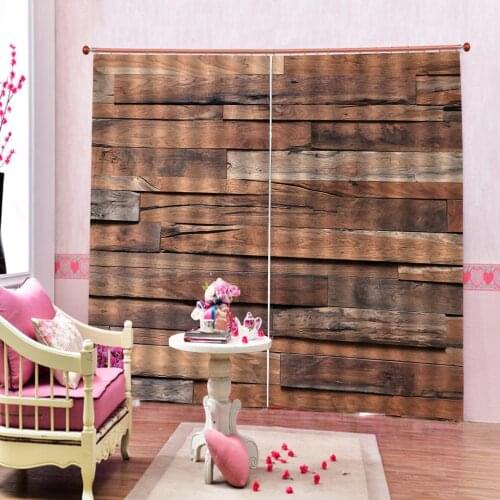 3D Window Curtain Natural wood Decoration curtains Luxury Blackout Living Room office Bedroom Customized size