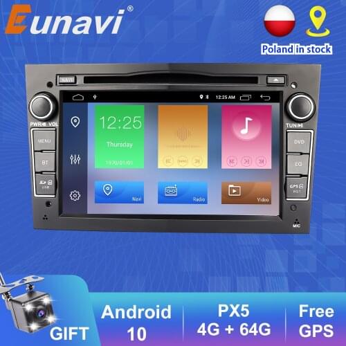 Eunavi 2 Din Android 10 Car Radio DVD GPS Stereo Player For Opel Astra H G J Vectra Antara Zafira Corsa Vivaro Meriva Veda 4G DS