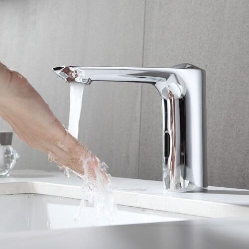 Basin Faucets Automatic Faucet infrared Bathroom Sink Faucet Touchless Inductive Electric Deck Toilet Wash Mixer Water Tap
