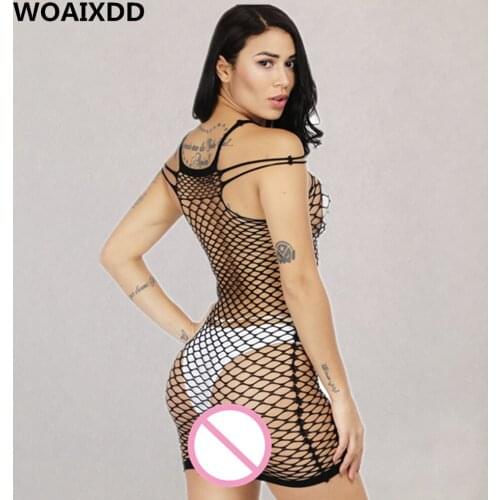 Fishnet Erotic Dress Women Perspective Lingerie Sexy Hot Erotic Underwear Female Sexy Lingerie Babydoll Costumes Porn Chemise