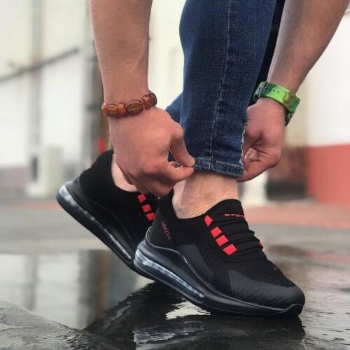 BA0105 Balloon Base Casual Casual Black Red Men 'S Shoe