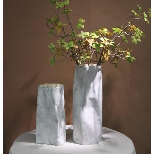 Creative ceramic shaped vase ornaments home countertop flower display trend Nordic dry vase arrangement decoration
