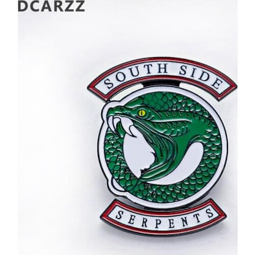Riverdale South Side Serpents Enamel Pin Archie Jughead Brooch Christmas Pin Metal Badge for Men Riverdale 3 Jewelry Wholesale
