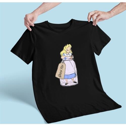T Shirt Kids Harajuku Tee Alice in Wonderland Streetwear Black Clothes Kawaii Tshirt Hip Hop Fashion Children T-shirt
