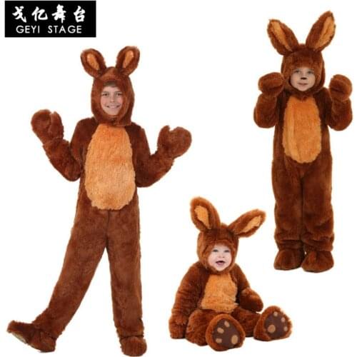 Hot Halloween party Costume Adult Children cosplay costume Animals Cute brown rabbit kid storytelling costume