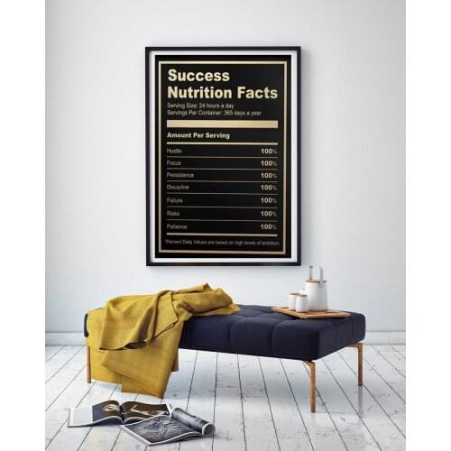 Orlco Art Ingredients For Success Gold And Black Inspirational Wall Art Motivational Posters Entrepreneur Office Wall