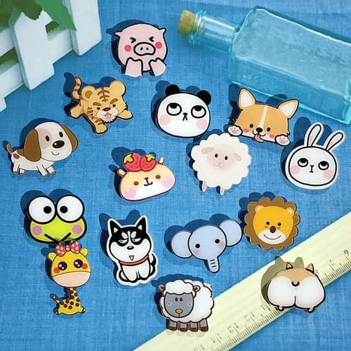 50pcs 15 Styles Mixed Assorted Cartoon Animals Flatback Resin Cabochon DIY Craft Embellishments for Home Decoration Accessories
