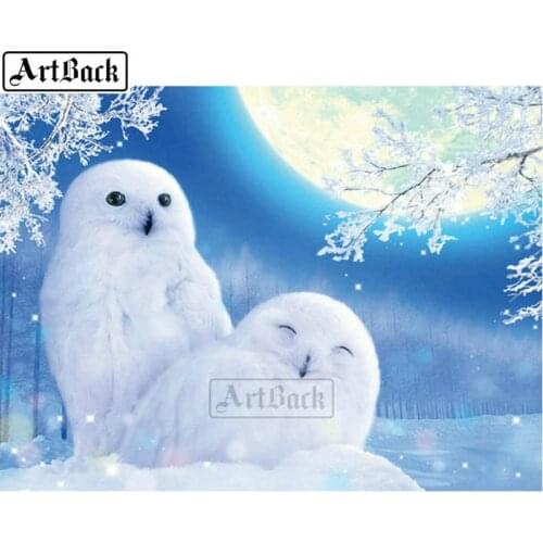 Full square drill 5d diy diamond painting white owl animal diamond mosaic rhinestone 3D diamond embroidery crafts gift