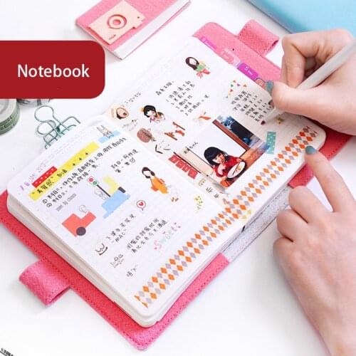Leather Spiral Notebook Cute Loose-Leaf Binder A5 A6 Journal Note book Planner Agenda Organizer Diary Office School Supplies