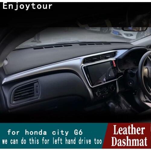 For Hond city 2014 2015 2016 2017 2018 2019 2020 Leather Dashmat Dashboard Cover Pad Dash Mat Carpet Car Styling Accessories RHD