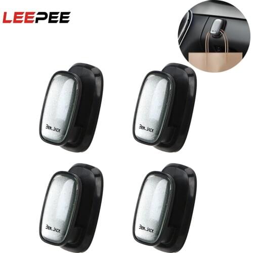 LEEPEE 4 piece/set Self Adhesive Hook for USB Cable Key Storage Car Hooks Car Organizer Storage Auto Fastener Clip