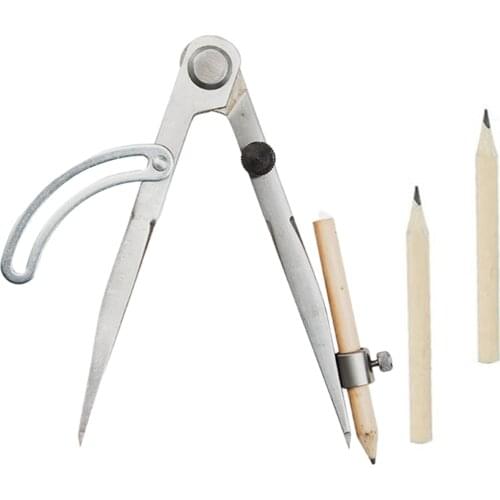 Metal Wing Divider Scribe Tool Leather Compass DIY Leather Craft Making Rotating Compass Leather Edge Marking Tool Normal