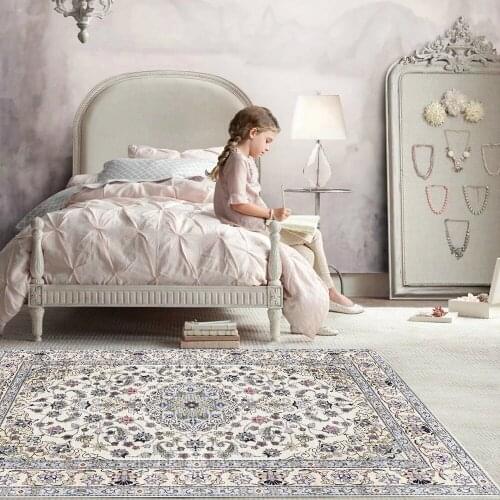 Fashion Modern Elegant Palace Princess Persian Ethnic Style Gray Beige Bottom Living Room Bedroom Bedside Carpet Floor Mat tapis