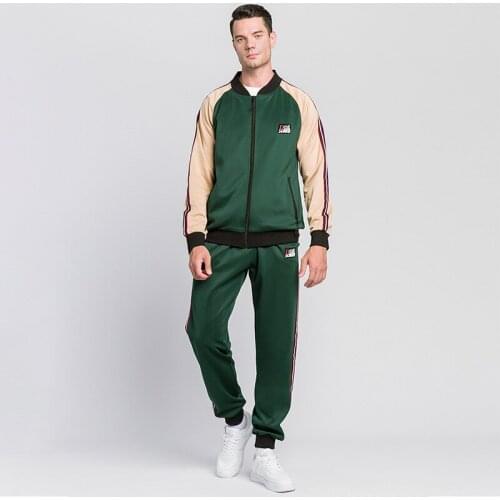 Mens Fashion Tracksuit 2020 Brand New Sweat Suits Stand Collar Baseball Jacket Sweatpants 2 Piece Set Men Sportswear Jogger Set