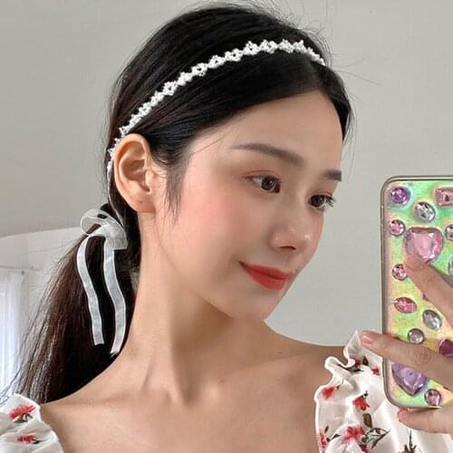 ZDMXJL 2021 New Dual Purpose Pearl Hair Bands Bowknot Hairbands Fashion Headband New Womens Headwear Hair Accessories