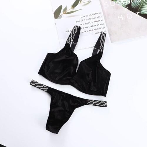 New 2021 Womens Underwear Bra Elegance Sexy Lingerie Sets Velvet Fabric With Stretch Sensual Lingerie For Fashion Female